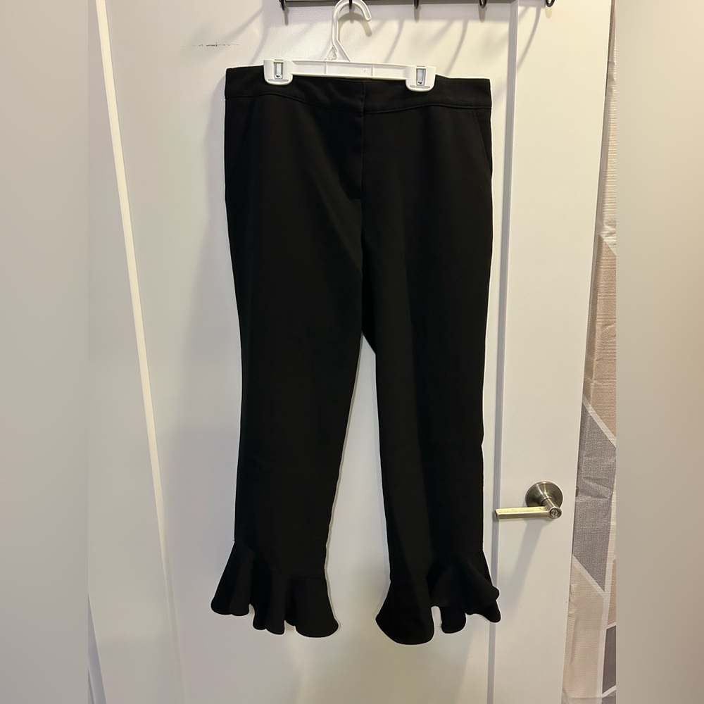 Trina Turk Cropped Ruffle Bottom Pants